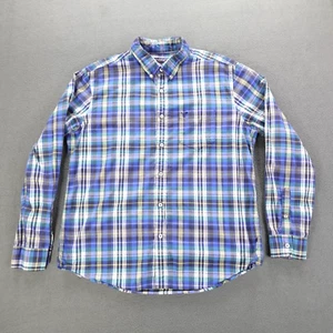 American Eagle Button Up Shirt Athletic Fit Men's Blue Plaid Long Sleeve Size XL - Imagen 1 de 20