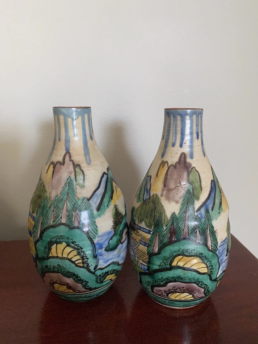 陶瓷紫色日本古董花瓶| eBay