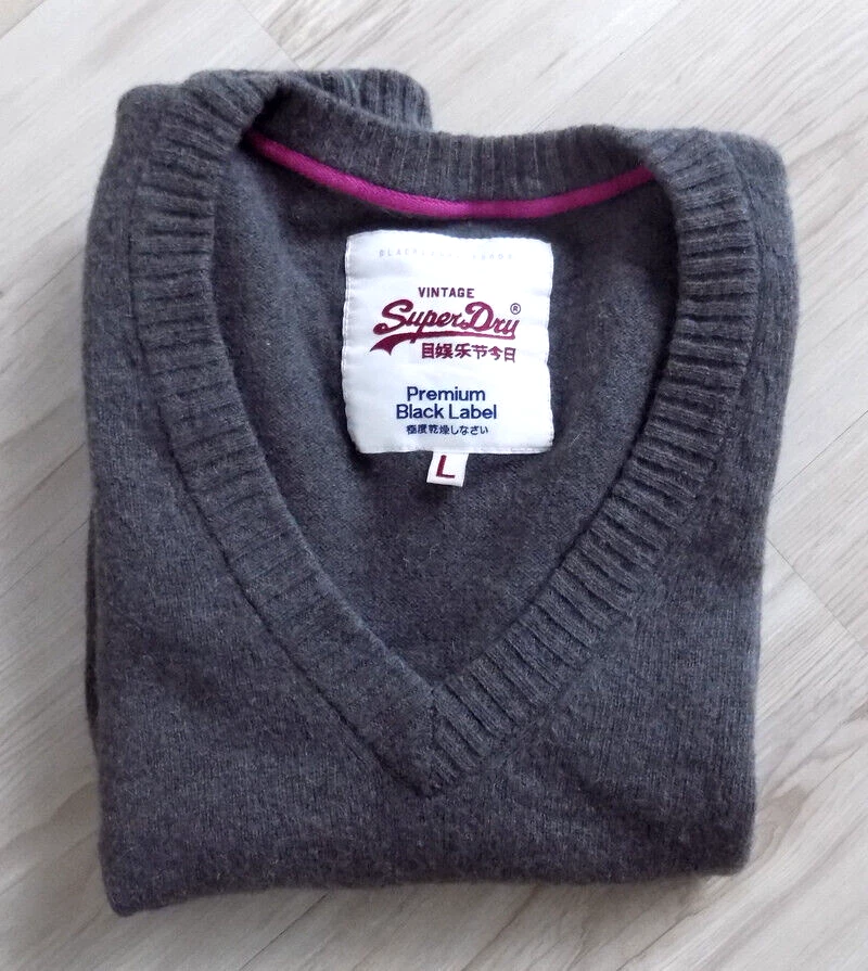 Suéter para mujer SUPERDRY PREMIUM BLACK LABEL manga larga (L) Foto 1 de 4