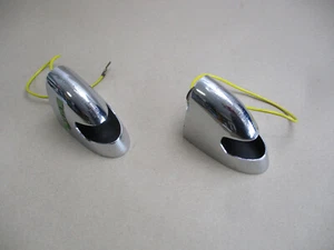 Fiat 850 Spider Chrom Kennzeichenleuchte license plate light fanale Carello SET - Bild 1 von 13