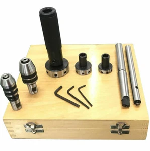 Kit de soporte de grifo y troquel de torno de cola MT3 vástago rosca juego de grifos caja de madera - Imagen 1 de 8