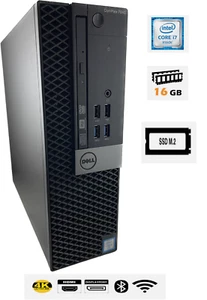 DELL i7 CPU | DDR4 16GB | 500GB M.2 SSD WiFi BT HDMI 7040 SFF Windows 10 - Picture 1 of 12