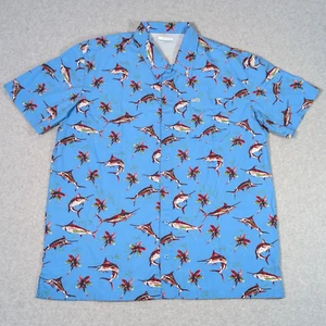 Camisa de pesca Columbia PFG con botones para hombre XL manga corta estampado marlin ventilada - Imagen 1 de 10