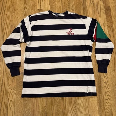Винтажная мужская футболка Polo Ralph Lauren RL-93 CP большая полоса парусный спорт 90-е винтаж - Изображение 1 из 4