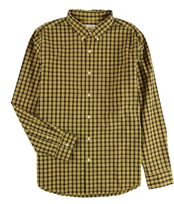 American Eagle Mens Plaid Classic Fit Button Up Shirt, blkyel, XS Neck - Image 1 of 2