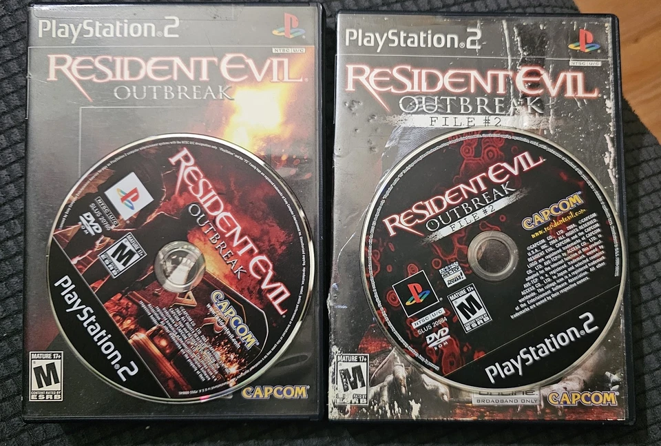 RESIDENT Evil Outbreak / RE Outbreak FILE#2 PS2 game Bundle - Image 1 of 4