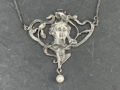 Jugendstil Collier 835 Silber (AT 719) - Bild 1 von 4
