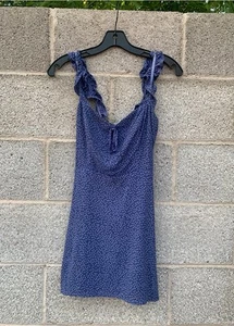 Reformation Hilton Minikleid blau geblümt Größe 0 Rüschen Urlaub Abschluss - Bild 1 von 12