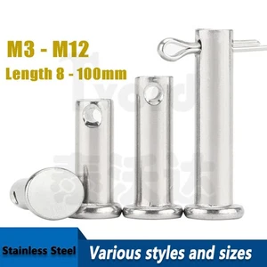 Clevis Pin Metric Securing Fasteners for Retaining R Clips and Split Pins M3-M12 - Picture 1 of 82