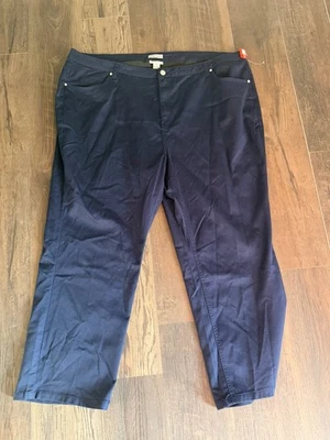 Catherines NWOT  Mariner Navy Plus Sateen Stretch Comfort Waist Pants Size 30W - Image 1 of 4