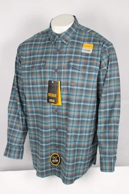 Ariat Men's Rebar Flannel Durastretch Shirt Long Sleeve Stargazer Blue 10052852 - Image 1 of 4