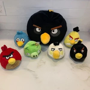 Angry Birds Plüsch 7 Vögel & Schweine Stofftiere verschiedene Größen Sammlerstücke - Bild 1 von 18