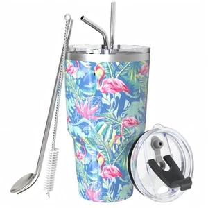 30oz Insulated Tumblers with Lids and Straws, Double wall Stainless Steel Tum... - Picture 1 of 6