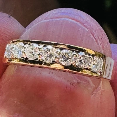 Anel de diamante 14k - Lindos diamantes naturais - Sólido 14k - Não é sucata - Imagem 1 de 3