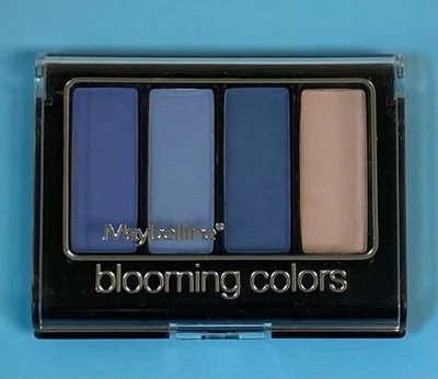 Vtg 1980’s Maybelline Blooming Colors Quad Eye Shadow BLOOMING BLUES Blue Peach - Image 1 of 3