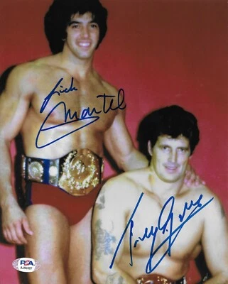 Rick Martel & Tony Garea WWF WWE Signed Autograph 8x10 Photo w/ PSA COA - Image 1 of 2