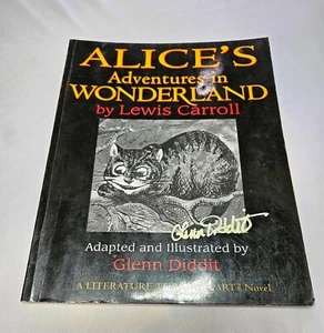 Autographed - GLENN DIDDIT'S ALICE'S ADVENTURES IN WONDERLAND Black n White - Picture 1 of 6