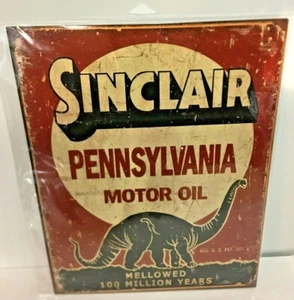 Sinclair mellowed 100 Million Years Tin Sign wall decor 12.5" x 16" Made in USA - Picture 1 of 3