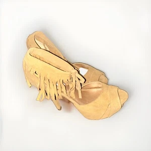 Braune Damen-Plateausandalen mit hohem Absatz in braunem Wildleder von Steve Madden Größe 3 - Bild 1 von 8