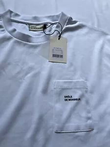 Drole' de monsieur t-shirt, New dead Stock, white with pocket, Size XXL - Picture 1 of 4