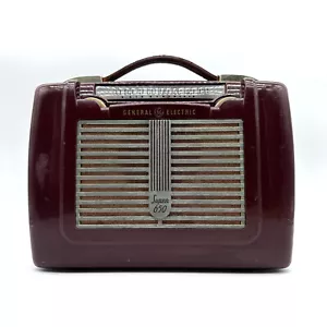 1950 Vintage GE Super 650 MW Radio Maroon Tested & Works - Picture 1 of 11