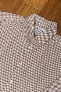 New Mizzen + Main Men's XXL Dress Shirt Leeward Trim Fit Red White Button Up - Picture 1 of 9