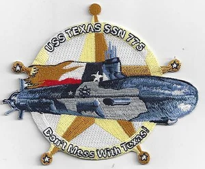 USS Texas SSN 775 - Crest - 3 7/8 in BCP# c7162 Submarine Patch - Picture 1 of 1