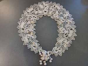 Antique Irish Crochet Collar With Bell Flower From Austria Estate