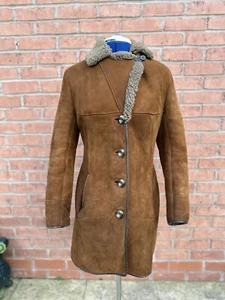 Original Echt Lammfell Jacke Mantel Größe EU 34 (UK 8) - Bild 1 von 11