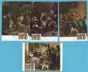 NETHERLANDS 4 maximum cards Jan Steen the painter 1973 's Gravenhage - Picture 1 of 2