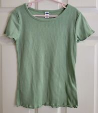 Old Navy Girl's Ribbed Lettuce Ripple Trim Edge Tee T-Shirt Top Size M (8)