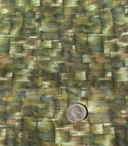 1 5/8 Yd Shades of Green & Brown Fabric Beth Ann Bruske David Textiles - Picture 1 of 3