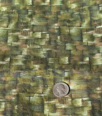 1 5/8 Yd Shades of Green & Brown Fabric Beth Ann Bruske David Textiles - Image 1 of 3