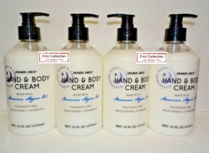 Trader Joe's Hand & Body Cream Moroccan Argan Oil (4 Bottles) 16fl oz 473ml New - Picture 1 of 2