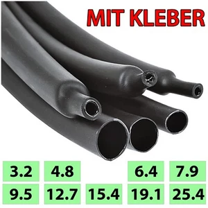 Schrumpfschlauch SCHWARZ 3:1 mit KLEBER meterware 3.2- 25.4mm | 1 bis 10 Meter - Bild 1 von 4