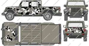 Urban Camo-Gladiator- Decal Set for Jeep Wrangler, Vehicles, Custom Graphics - Picture 1 of 2
