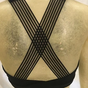 Sexy Unique XS Victoria’s Secret Victoria Sport Bra Cross back black /Small/ NWT - Picture 1 of 8