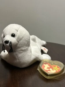 RETIRED TY Beanie Baby "Seamore the Seal" MINT TAGS with TAG ERRORS, PVC PELLETS - Picture 1 of 9