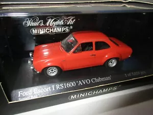 MINICHAMPS 1/43 FORD ESCORT I RS 1600 AVO CLUBMAN 1970 SUNSET RED COD.400688101 - Imagen 1 de 5