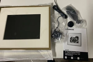 ๐๏ธ POLAROID 8" DIGITAL PICTURE FRAME Polished Brass Metal Frame ๐ NO BOX - Picture 1 of 3