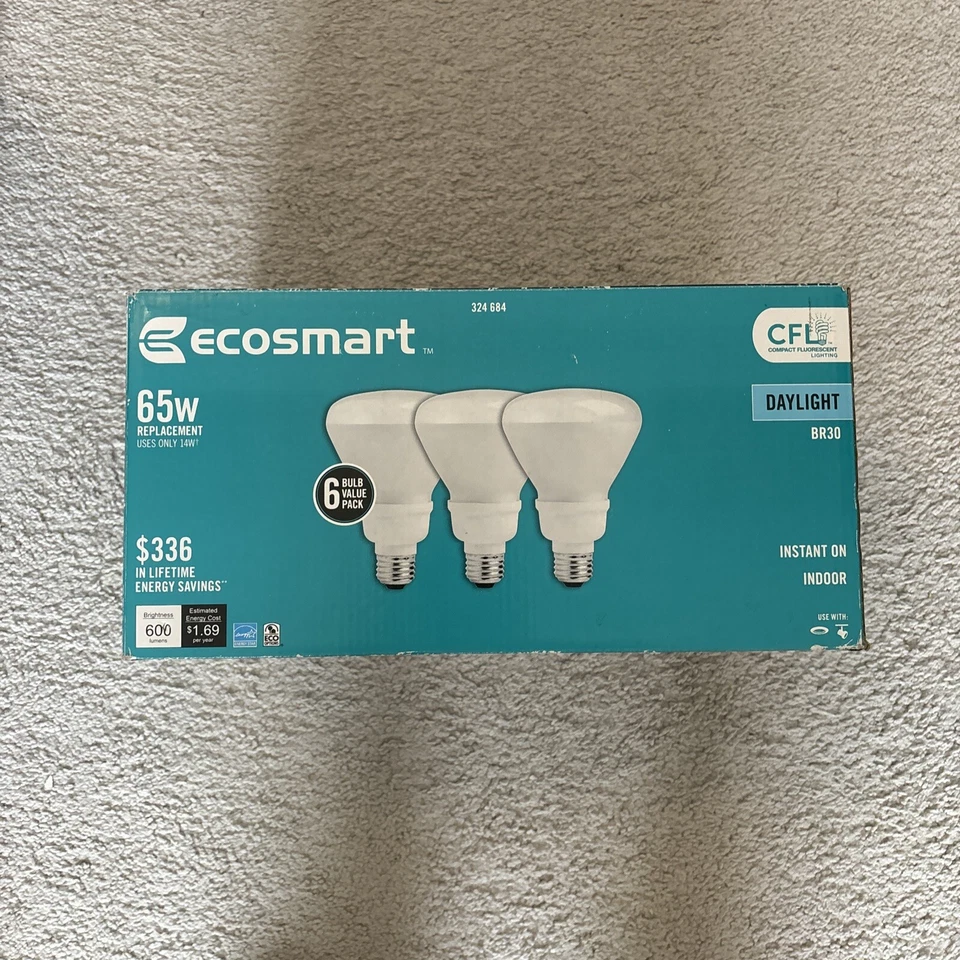 6 Count Ecosmart Daylight Br30 FLUORESCENT,65W - Image 1 of 3