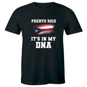 Puerto Rico It's In My DNA with Flag Men's T-Shirt Proud Puerto Rican Pride Tee - Picture 1 of 1