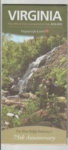 Virginia State Map Folded 2010 Blue Ridge Parkway's 75th Anniversary - Imagen 1 de 6