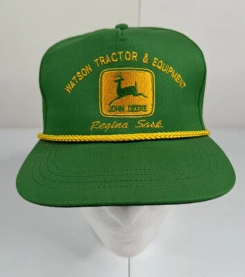 Vtg John Deere Hat Watson Tractor Regina Saskatchewan Canada Strap Back 80s - Image 1 of 4