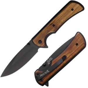 Elk Ridge Assisted Folding Knife 3.5" Stainless Steel Blade Aluminum/Wood Handle - Picture 1 of 12