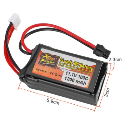 11,1V 3S 1200mAh LiPo Batterie 100C SM Stecker für RC Auto Drohne Hubschrauber  - Bild 1 von 4