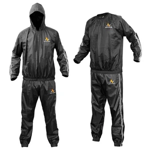 HEAVY DUTY SAUNA SWEAT SUIT EXERCISE GYM SUIT FITNESS ANTI RIP WEIGHT LOSS SUIT - Picture 1 of 24
