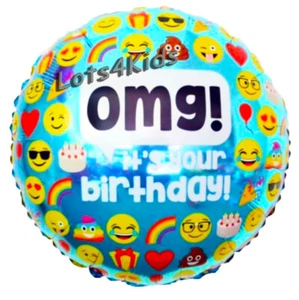 EMOJI EMOTICON BIRTHDAY PARTY FOIL BALLOON PARTY SUPPLIES DECORATION - Picture 1 of 2