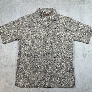 Camisa TORI RICHARD Para Hombres Mediana Patrón Loco Floral Campamento Hawaiano Cuello Cubano - Imagen 1 de 11