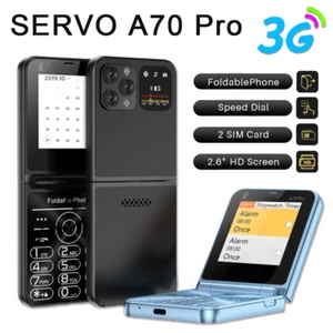 SERVO 3G Faltbares Handy 2 SIM-Karte Blacklist Kurzwahl Taschenlampe Handy - Bild 1 von 14